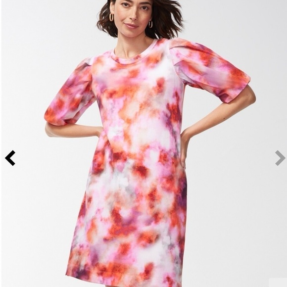 Chico’s Terry French Tie Dye Dress Women’s Size 1 Medium - Picture 3 of 13